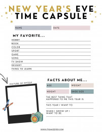 New Year's Eve Children's Time Capsule Printable
