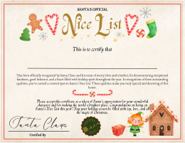 Santa' Nice List Certificate Printable